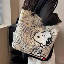 PEANUTS IP 主題漫畫分鏡帆布托特包，經典漫畫框設計，加厚帆布材質堅固，清晰印花耐褪色，適合通勤、學生上課、日常購物等多用途，高還原 IP 圖像，做工紮實，可作為日常通勤包、學生書包、購物托特包，滿足旅行、收納與穿搭等多重需求 - 彩色 - 查看 6