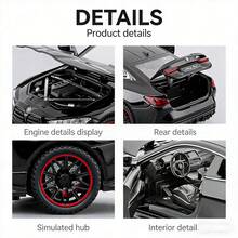 新款 M4 性能跑車模型 - 1/32 比例合金車模 - 可開車門/引擎蓋/後車廂 - 附展示底座，適合汽車愛好者收藏 - 桌面擺飾 - 房間裝飾擺件 - 生日禮物/情人節禮物/父親節禮物 - 彩色 - 查看 5