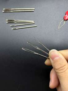 9件大孔針，5mm/6mm/7mm各3件，附葫蘆形穿線器，針織、縫紉、隱線、鉤針手縫工具，適用於節日DIY手工藝與手工禮品製作 - 縫紉針 - 查看 5