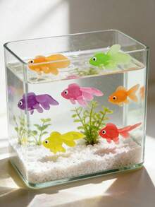 1/10/20 piezas Decoraciones de Peces Flotantes de Plástico Realistas y Móviles para Acuario, Decoración de Tanque de Peces, Juego de Recuerdos para Fiestas, Paquete de Regalo de Surtido de Peces, Adecuado para Regalos de Estanque de Peces Dorados Flotantes de Plástico Escolar - Multicolor - Ver 2