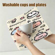 1pc/2Pcs/4Pcs Strawberry & Rabbit Printed Towels Ultra Soft Quick Dry High Water Absorbent Light Beige Towels With Lucky Letter Print Machine Washable Decorative Hand Towels For Kids Kitchen Bathroom - Multicolor - View 6