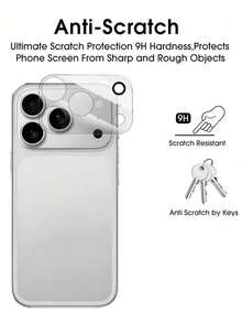 3pcs 9H Tempered Glass Camera Lens Screen Protector, Compatible With IPhone 17/Air/17 Pro/17 Pro Max/16 Pro Max/15 Pro Max/14 Pro Max/13/12/11 Pro Max | Compatible With Multiple Phone Models, High Hardness - Clear - View 5