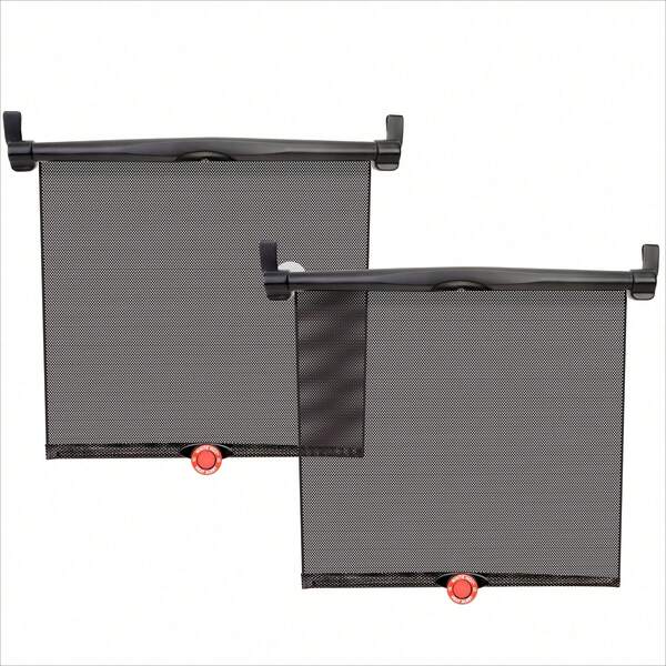 Universal Car Window Sun Shades 2 Pack, Mesh UV Blocking Side Window Sunshade With Suction Cups And Clips For SUV Car Rear Side Windows, Black