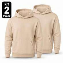 Set Of 2 Plain Kangaroo Jackets, Unisex, Comfortable Basic Winter Warmth - 2 Beige - View 1