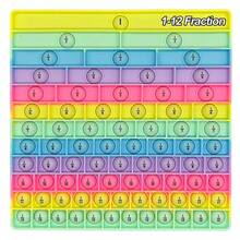 legendstar 1-12 分數教育數字數學遊戲 快速按壓泡泡指尖玩具 數學學習練習教具 適合 3 歲以上兒童 桌面遊戲禮物 - 彩色 - 查看 4
