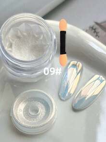 變色龍極光珍珠美甲粉附抹布工具，幻彩紫綠藍漸變鏡面粉，魔幻閃耀冰透亮面美甲DIY裝飾配件套組，美人魚風(0.5g/瓶) - 彩色 - 查看 16