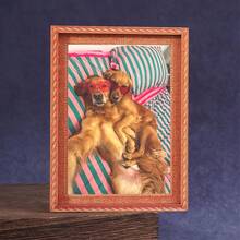 1 Piece Of Mini Photo Frame Shaped Refrigerator Magnet, Exquisite Home Decoration Gift, Featuring A Selfie Dog Couple , Wonderful Holiday Gift, Gift For Loved Ones - mặc định - Xem 5