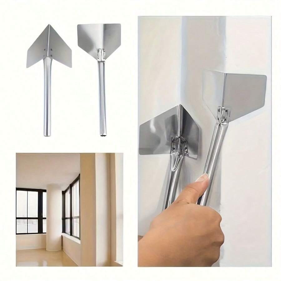 1 Conjunto de Desempenadeira Angular Premium de Aço Inoxidável – Desempenadeira para Cantos Internos & Externos para Concreto, Gesso de Drywall e Revestimento de Tijolo, Ferramenta de Construção & Reparo Durável Artesanal de Grau Industrial