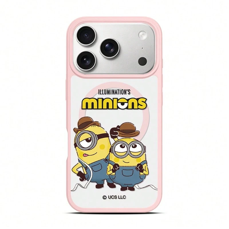 Miniso Despicable Me Minions MagSafe Magnetic Charging Case For IPhone 17/17 Pro/17 Pro Max/17 Air/16 Pro Max/15 Pro/15 Pro Max/14/13/15 Pro/12 Pro/16 Plus. Cute Cartoon Transparent Protective Case For Girls, Compatible With Apple. - Pink - View 1