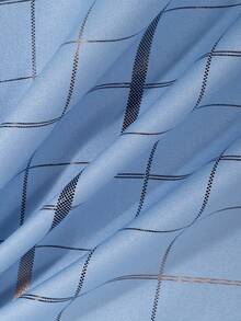 Men's Long-Sleeved Checkered Dress Shirt: Elegance And Sophistication For All Occasions - 淺藍色 - 查看 2