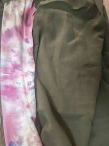 印花拼接头巾，柔软垂坠的包头巾款式，柔软透气，适合日常佩戴 - 軍綠色 - 查看 3