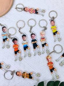 1/3/5Pcs World Cup Custom Soccer Player Photo Keychain, Personalized Name Football Keyring, Heartwarming Fan Keepsake, Lovely Game Day Sports Souvenir - Multicolor 4 - View 9