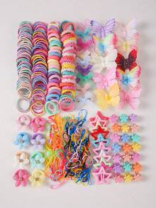 820pcs Girls Multi-Color Faux Butterfly Hair Clips, Simple All-Match Hair Ties, Bow Clips, Hair Claws, Hair Pins, Sweet Versatile Hair Accessories For Daily Use And Gifts - Multicolor - View 2