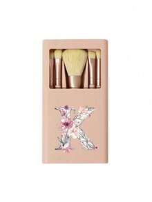 Portable Makeup Brush Set With Mirror, Printed With Dried Flower Pattern And A-Z Letters. This Is A Boxed Makeup Brush Set, A Multi-Functional Makeup Brush Set With Mirror Case, Including Mini Multi-Functional Makeup Brushes, Foundation Brush, Eyeshadow Brush. This Makeup Brush Storage Box Also Includes Brushes, Very Convenient And Practical, Ideal Gift For Girls, Portable Travel Accessory And Mother's Day Gift. - Multicolor - View 19