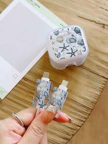 UK Standard 20W Fast Charger Head Protective Sleeve Hong Kong Version British Standard 17 16 15 14 Pro Data Cable Charger Protective Case Bow Cherry Pattern Soft 3pcs Set - Multicolor - View 11