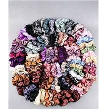 32pcs/Pack, Random Color, Women's Solid Color High Elasticity Soft Satin Hair Extensions, Suitable For Daily Wear, Versatile And Easy To Match - Multicolor - View 2
