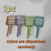 1 pièce Pelle à litière pour chat en plastique PP - Sans alimentation électrique, durable et facile à nettoyer, fournitures de nettoyage pour animaux de compagnie, pelle à litière pour chat, pelle à crottes de chat à long manche, pelle à litière pour chat à grands trous, outil de nettoyage de litière pour chat, réutilisable, couleurs multiples, accessoires pour chatons, essentiels pour animaux de compagnie, fournitures de litière pour chat. Couleur expédiée au hasard - Multicolore - Voir 17