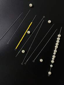 [4件/組]3路鉤針，針徑0.6 0.7 0.8 0.9mm，長度14cm/17cm可選，多規格適用於各種手工藝，輕巧便攜易收納，省空間，適合珠飾、珠寶DIY、縫紉與布料穿線 - 三通鉤針 - 查看 2