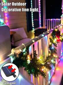 Solar Powered Outdoor String Lights, 4 Modes, Quick Storage, Portable, Perfect For Camping, Yard, Garden, Canopy And More - Solar-powered Colored Lights - View 4