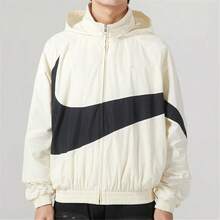 Nike Swoosh Logo休閒百搭夏季印花梭織長袖外套 男款 椰奶色FB7878-113 - 藍色 - 查看 2