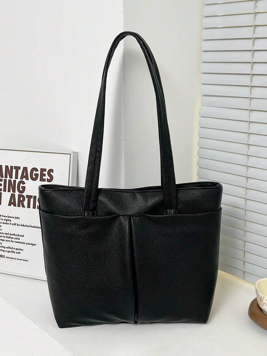 New Luxury Solid Color High-End Versatile Women's Shoulder Tote Bag