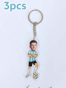 1/3/5Pcs World Cup Custom Soccer Player Photo Keychain, Personalized Name Football Keyring, Heartwarming Fan Keepsake, Lovely Game Day Sports Souvenir - Multicolor 4 - View 13