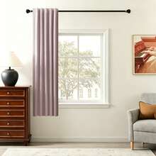 1片及2片多尺寸可選/仿亞麻100%遮光窗簾/臥室遮光窗簾/客廳遮光窗簾/家庭劇院餐廳背景遮光窗簾/桿套頂部窗簾/背扣窗簾/隔音窗簾面板/適用於戶外/淺粉色窗簾 - 淺粉色 - 查看 27