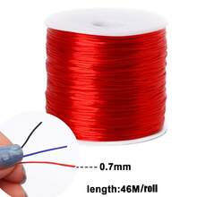 1 Rollo/Paquete de Cordón Elástico para Hacer Pulseras de 0.8mm, Hilo Elástico de Material de Nailon, Cuerda Elástica para Hacer Joyas DIY, Collares, Cuentas y Manualidades - 1 rollo/paquete - Ver 4