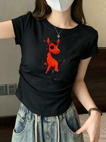Women T-Shirts - Black - View 1