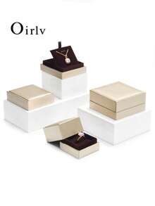 Oirlv 香檳色戒指珠寶禮品盒，珠寶收納盒，戒指收納盒，小型紙板禮品盒，適合聖誕節、生日、週年紀念、情人節和母親節 - 香檳色 - 查看 7