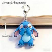 2D Flat Acrylic Cartoon Stitch Keychain, Acrylic Pendant, Backpack Charm, Phone Charm, Cute Keychain, Women's Keychain, Key Chain, Keychain Pendant, Women's Car Accessory, Back To School, Mexico Car Charm And Home Decor, Suitable As Holiday And Birthday Gift. Cute, Millennial, Adorable, Exquisite Style. - Multicolor - View 1