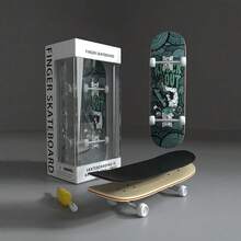Professional Mini Wooden Skateboard Fingerboard Set Finger Scooter Finger Skate Board Maple WoodTabletop Toys For Boys - B - View 4