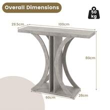 Industrial Foyer Table Accent Table Geometric Frame Console Table 100 Cm Rectangular Entryway Table For Living Room Entrance Small Space - Grey - View 2