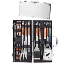 9-Piece BBQ Tool Set, Heat-Resistant Handle, Includes BBQ Fork/Spoon/Tongs/Cleaning Brush, Complete BBQ Essentials Set, Suitable For Men/Father/Outdoor Cooking Enthusiasts/Campers - Multicolor - View 8