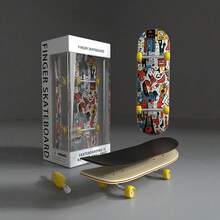 Professional Mini Wooden Skateboard Fingerboard Set Finger Scooter Finger Skate Board Maple WoodTabletop Toys For Boys - B - View 10