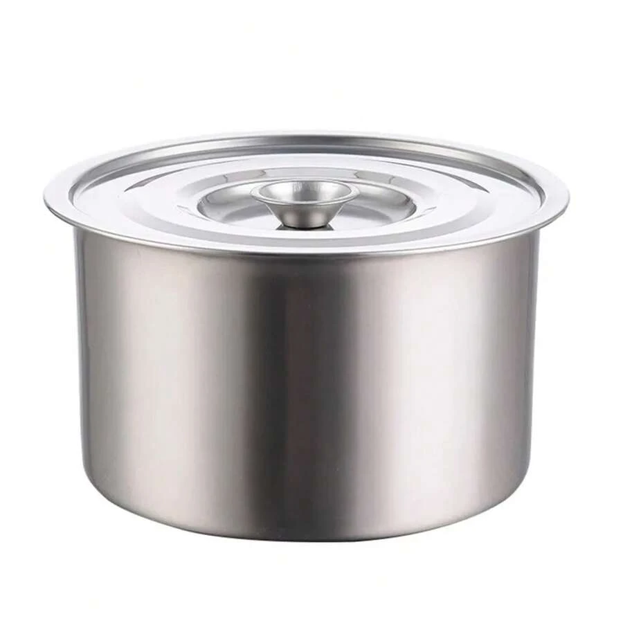 Olla de sopa multifuncional de acero inoxidable, fácil de limpiar, resistente a altas temperaturas, con tapa para condimentar huevos - Ver 1