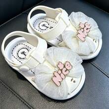 Sandalias de verano con suela suave y transpirable para niñas pequeñas, zapatos para caminar para bebés e infantes - Blanco - Ver 5