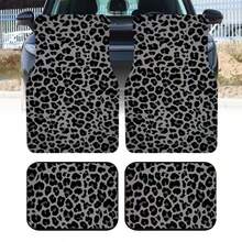 4Pcs Leopard Print Car Floor Mats, Universal Car Interior Mats, Durable Polyester Fiber, Suitable For Various Sedan And SUV Models, Car Interior Decoration Mats, Wear-Resistant And Anti-Slip, Car-Specific Floor Mats, Truck Owners - Multicolor - View 11