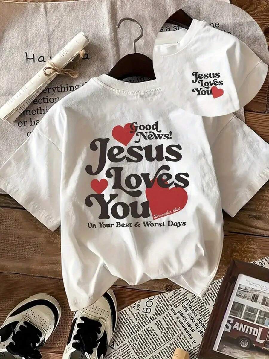 Camiseta blanca elegante casual estampada para mujer, 100% algodón, cuello redondo manga corta, tejido suave ligero, adecuada para oficina, compras y uso diario - Blanco - Ver 1