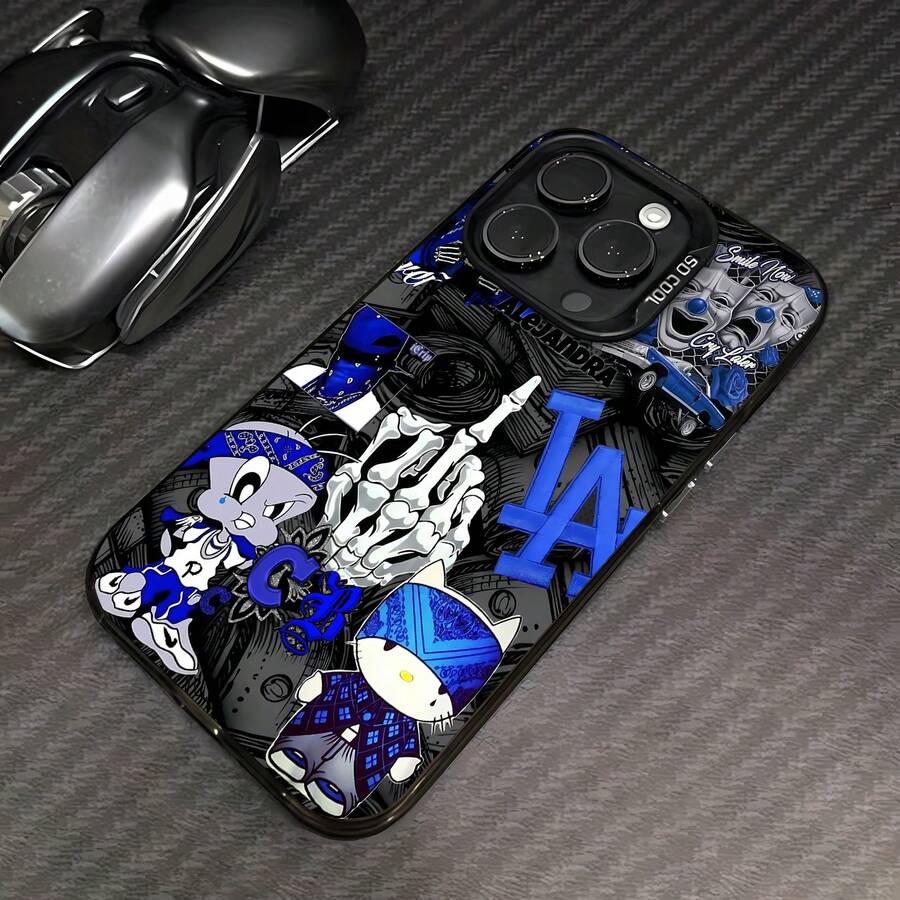 tema gánster azulfunda de teléfono Fundas compatibles con ,Apple,VIVO,OPPO,,, y Honor.Fabricadas en silicona TPU,ofrecen protección contra golpes y caídas.correa para celular - Negro - Ver 1