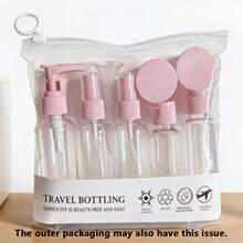 1套旅行洗漱用品與化妝品可重複填充瓶組，便攜防漏空容器，適用於洗髮精、護髮素、乳液與面霜，包含噴霧瓶與罐，附隨機卡片，旅行必備之選 - 彩色 - 查看 11