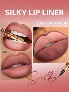 USHAS Silky Lip Liner, 2 Colors, Waterproof 24-Hour Long Lasting, Define And Enhance Lip Contour, Create Natural Full Lips - #03 Rose Pink - View 6