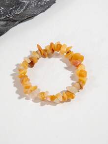 imoli 1pc/Fashion Bohemian Crushed Stone Handmade Beaded Multicolor Bracelet Elastic Stretch Bracelet For Women, Suitable For Summer Vacation Stacking Wear, Perfect Gift For Friends And Besties - Multicolor - View 7