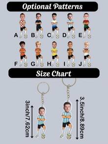 1/3/5Pcs World Cup Custom Soccer Player Photo Keychain, Personalized Name Football Keyring, Heartwarming Fan Keepsake, Lovely Game Day Sports Souvenir - Multicolor 4 - View 4