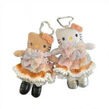 SANRIO 1件網格洋裝，長形，兒童毛絨娃娃背包配件，毛絨吊飾，情人節禮物，鑰匙圈 - 彩色 - 查看 6