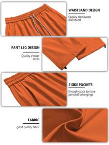 Versatile Men's Loose‑Fit Technical Cargo Pants, Waterproof‑Style Outdoor Bottoms For Hiking, Camping & Streetwear - Orange - View 7