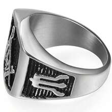 Jude Jewelers Anillo masónico de acero inoxidable retro - 13 - Ver 3