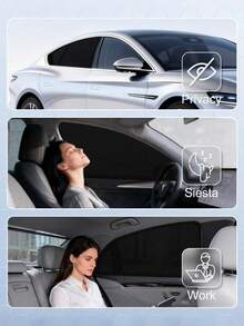 High Density Mesh Breathable Car Anti-Mosquito Net, Blocks Insects And UV, Retractable Car Window Sunshade, Suitable For RVs And Self-Driving, Universal Car Sunshade, Suitable For Car Camping And Outdoor Rest, Outdoor Decor Camping Essentials - Multicolor - View 9