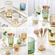 DAITON Makeup  hoder OrganizerCryta Cometic Makeup  Ga e torage Hoder Vintage Make Up  Cup Pen Penci Hoder triped vae Cear + - Claro - Ver 5
