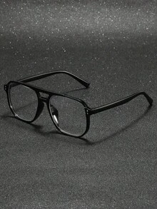 1 Pair Geometric Frame Men's Modern Minimalist Style Elegant Beautiful Transparent Glasses, Suitable For Back To School, Office, Reading, Daily Wear. - Clear - View 21
